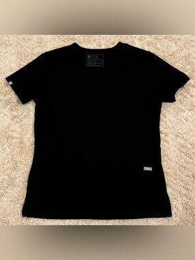 FIGS Technical Collection Black Scrub Short Sleeve Top
